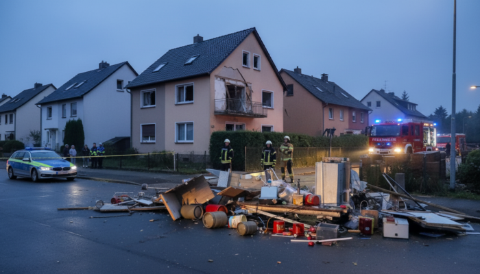 Pommeswagen explodiert in Goch: Trümmer beschädigen fünf Häuser