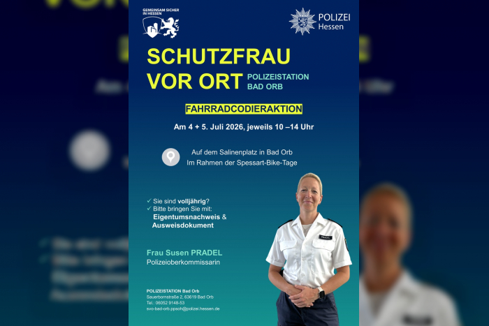 Bad Orb: Fahrradcodieraktionen mit Schutzfrau vor Ort
