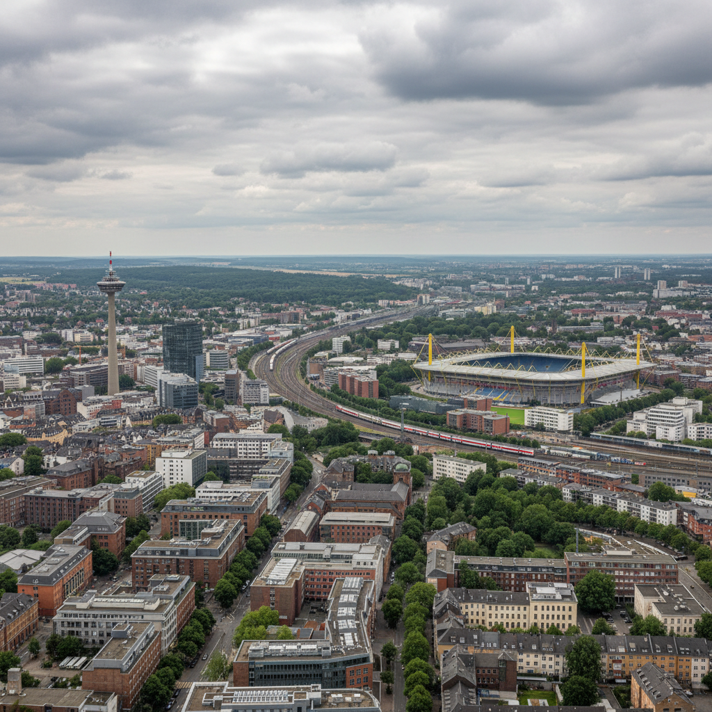 Dortmund erlebt heute einen bewölkten Tag mit Temperaturen um 19°C
