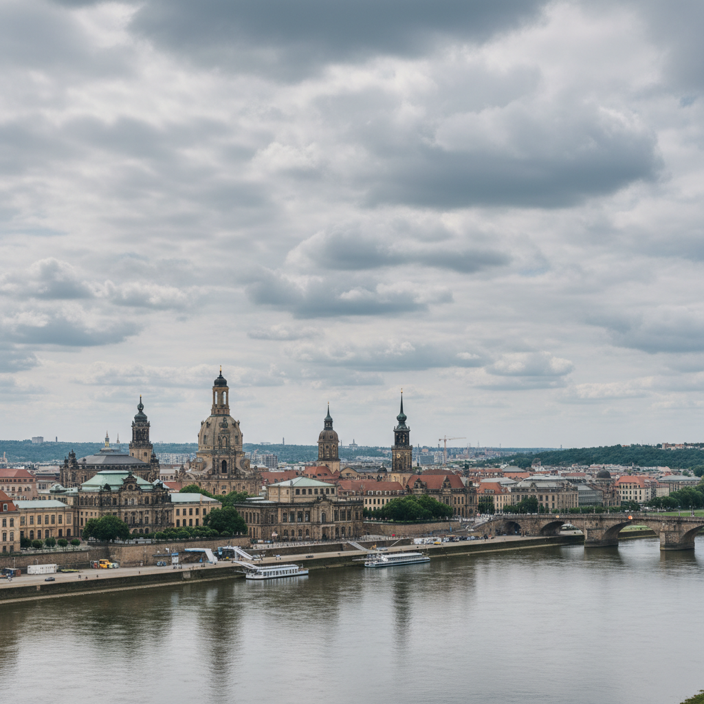 Dresden erwartet heute mildes Wetter mit 22°C und einigen Wolken.