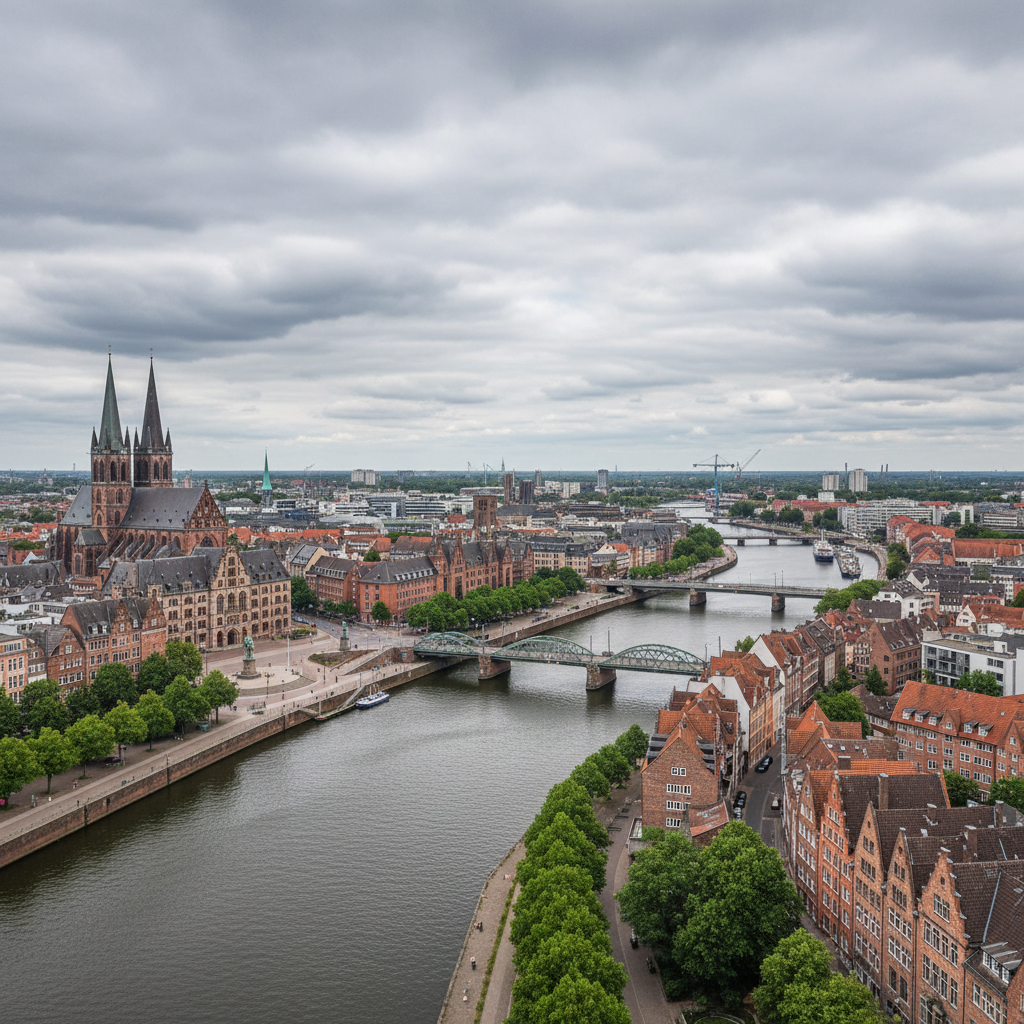 Bremen zeigt sich heute teils bewölkt mit angenehmen 20 Grad Celsius