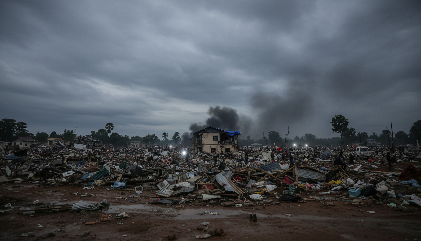 Explosion in Rebellenlager in Myanmar richtet verheerenden Schaden an und fordert zahlreiche Leben.