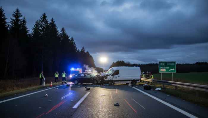 Unfall bei München: Tragödie auf B12 – Familie stirbt bei Frontalcrash