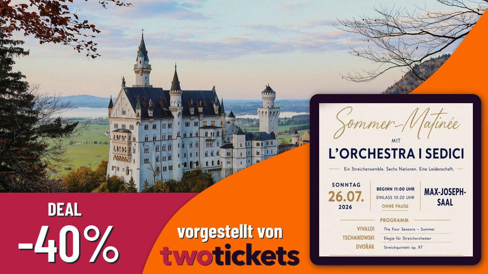 Klassische Konzerte in München am 26.07.26: Sommer-Matinée mit L`Orchestra I Sedici