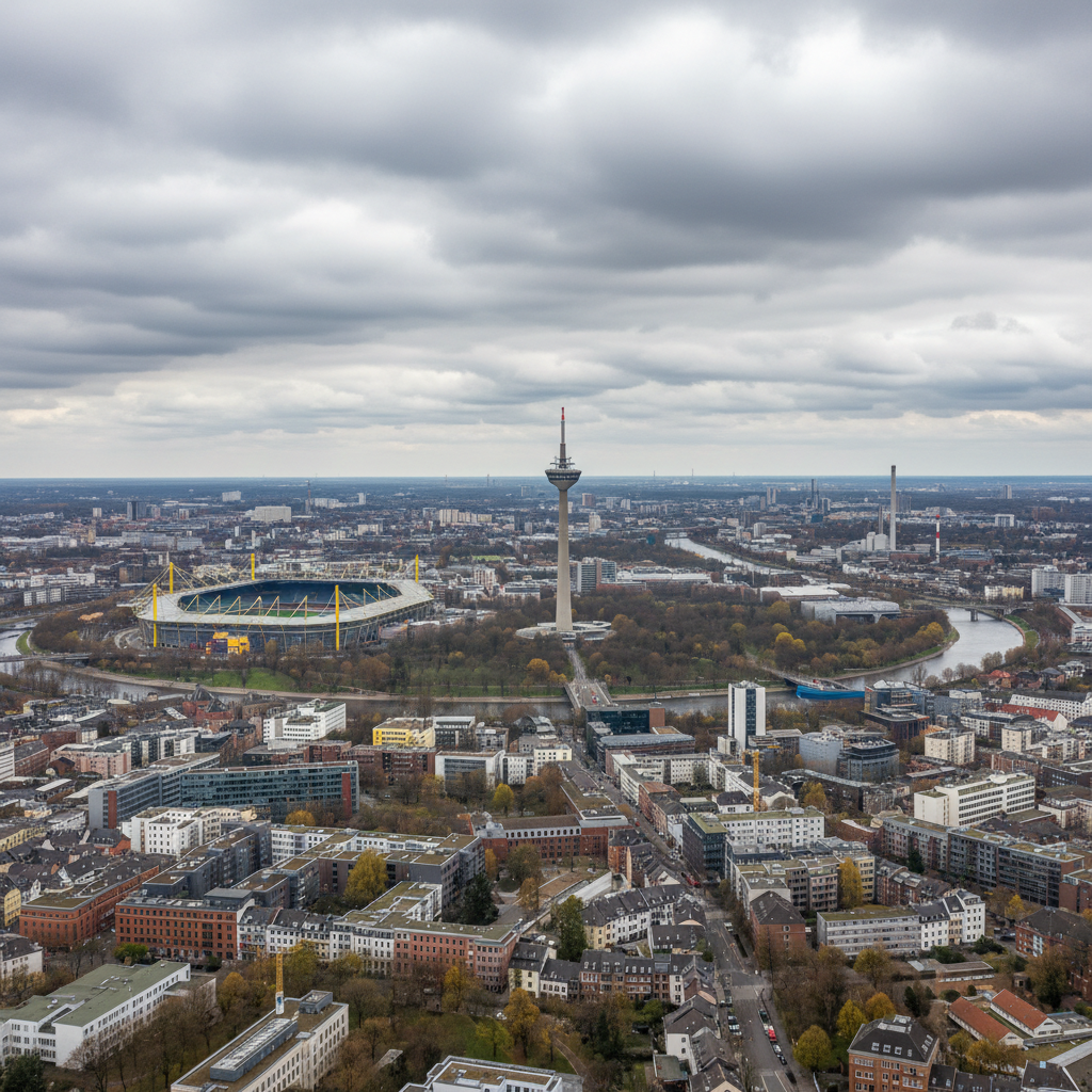 Dortmund erwartet heute 25°C mit vereinzelten Wolken am Himmel