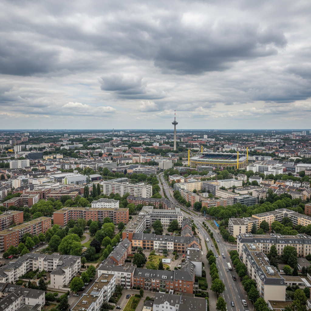 Dortmund heute: Wolken über der Stadt bei angenehmen 22 Grad