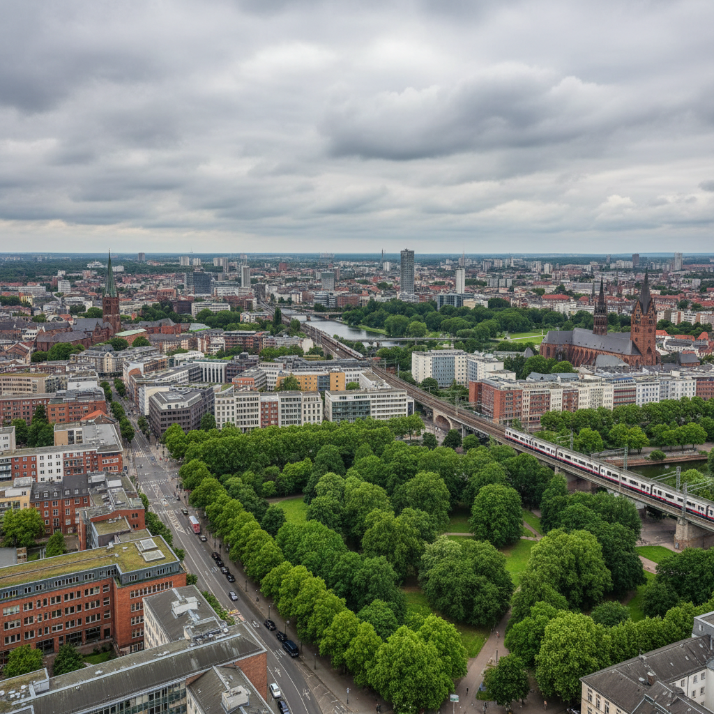 Hannover erwartet heute mildes Wetter mit leichtem Regen bei 21 Grad Celsius