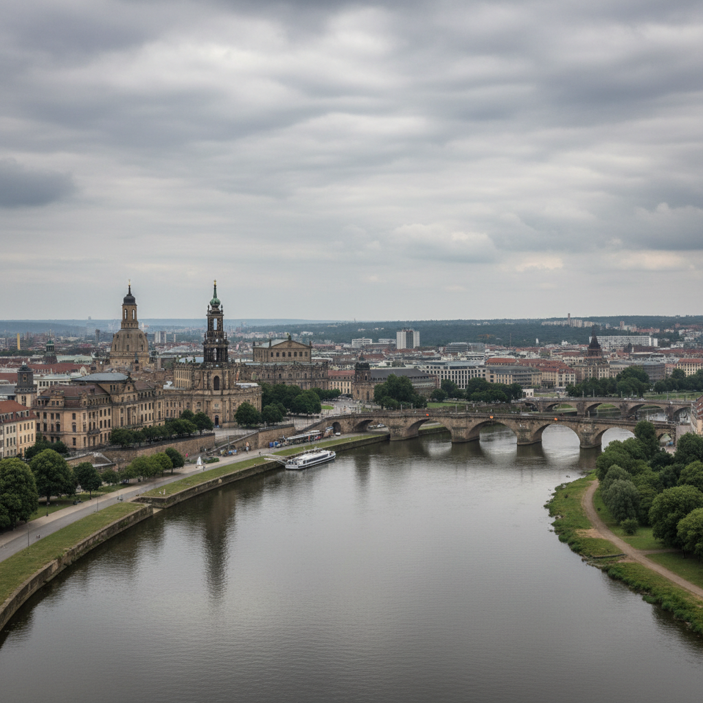 In Dresden gibt es heute 22°C und einen sanften Nieselregen.