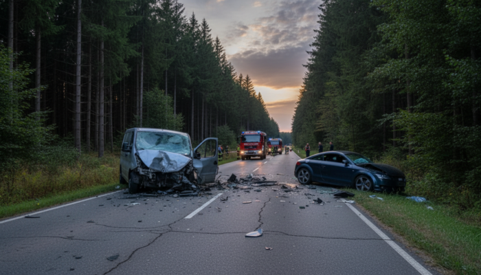 Unfall bei Stammham in Bayern: Audi kracht in einen Transporter