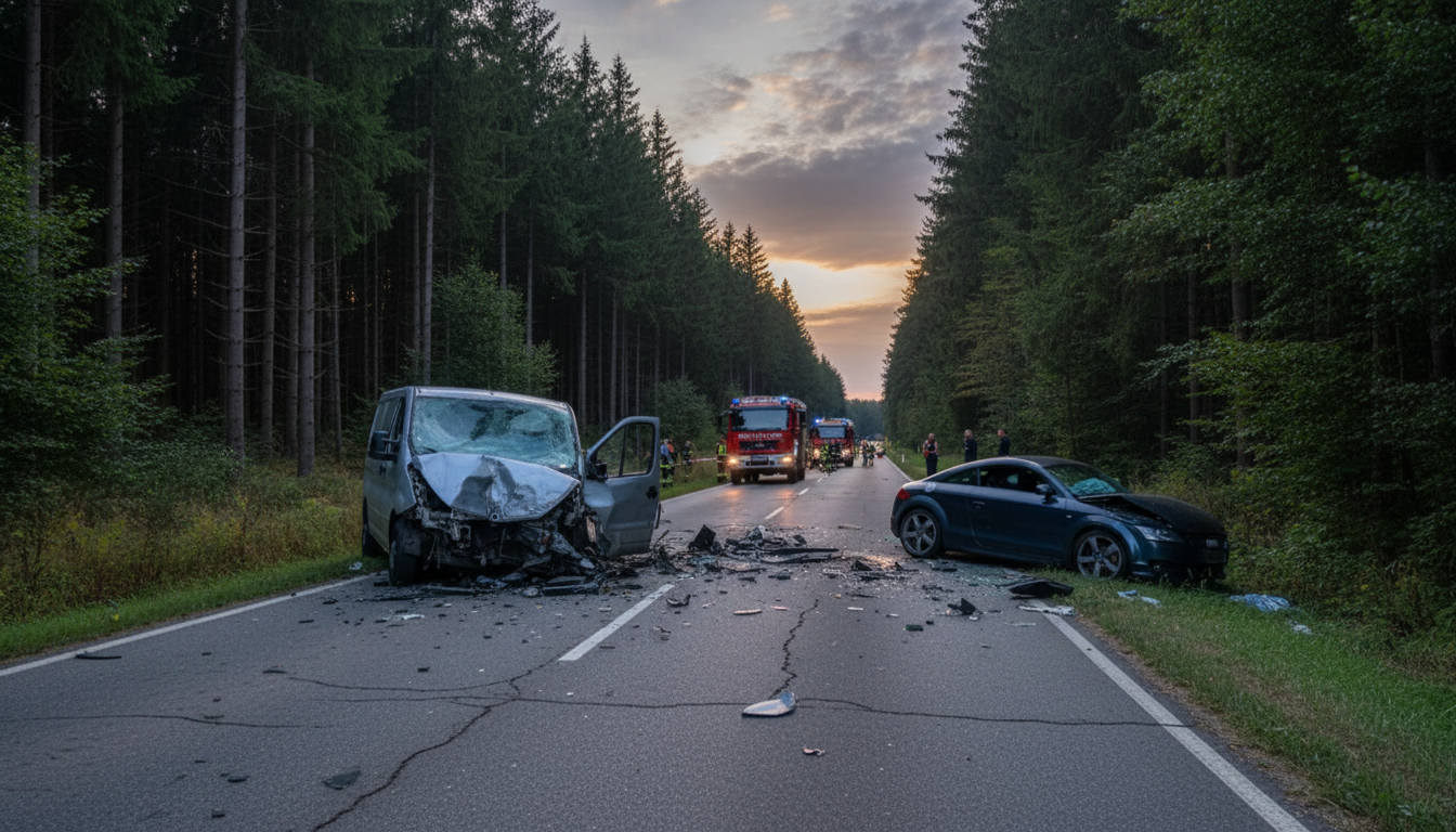 Drei Tote bei schwerem Verkehrsunfall in Bayern: Audi kollidiert mit Transporter