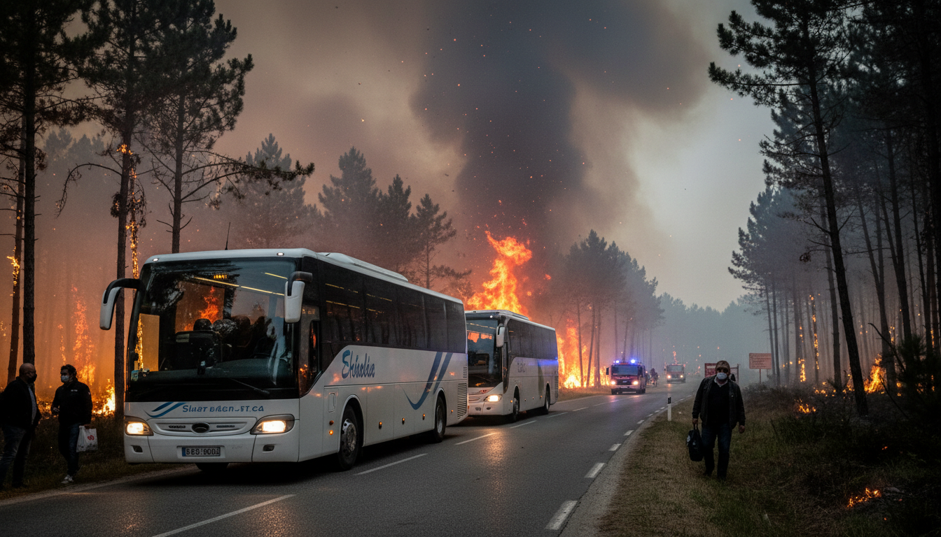 Evakuierung von Tausenden Urlaubern in Lacanau aufgrund von Waldbrandgefahr