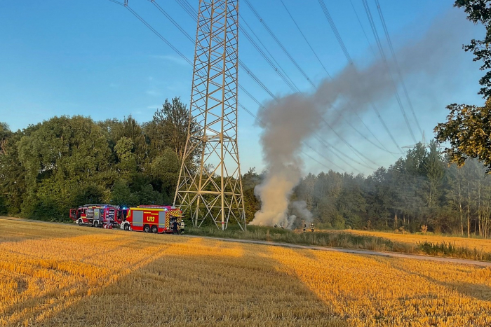 Heuballenbrand in Dortmund Kirchlinde
