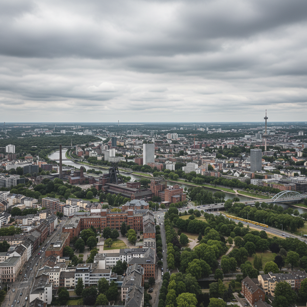 In Essen heute: 23°C mit vereinzelten Regenschauern in der Umgebung