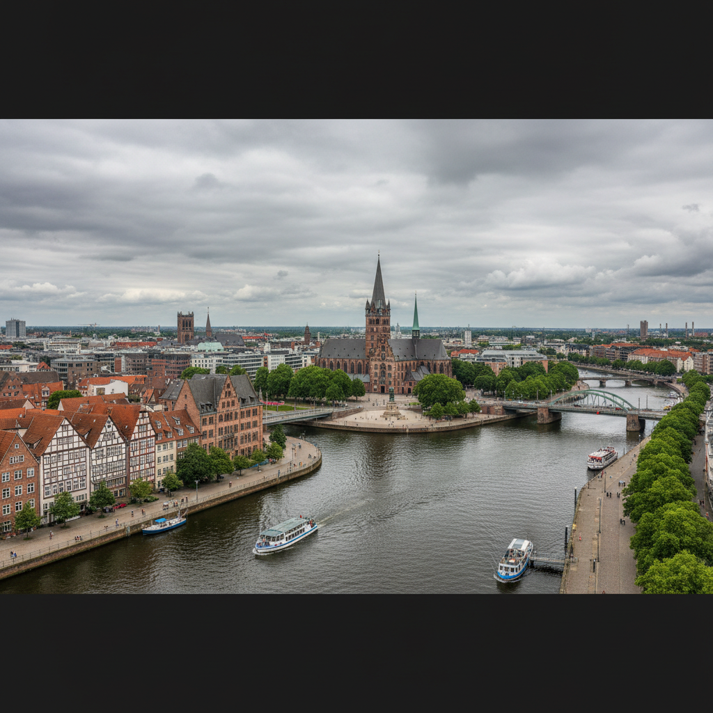 Bremen erwartet heute milde 24°C mit einem leichten Regenschauer