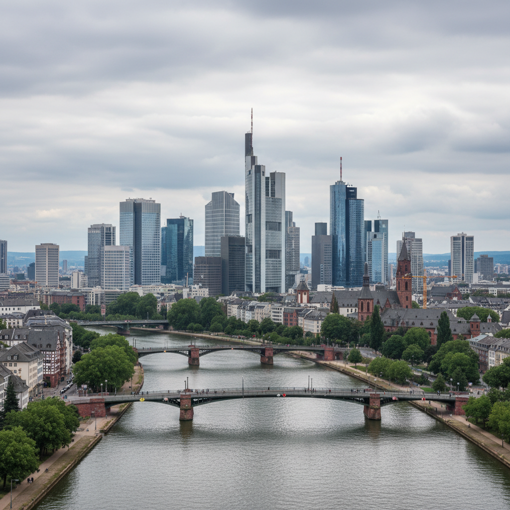 Frankfurt am Main heute: 26°C und dichte Nebelschwaden über der Stadt