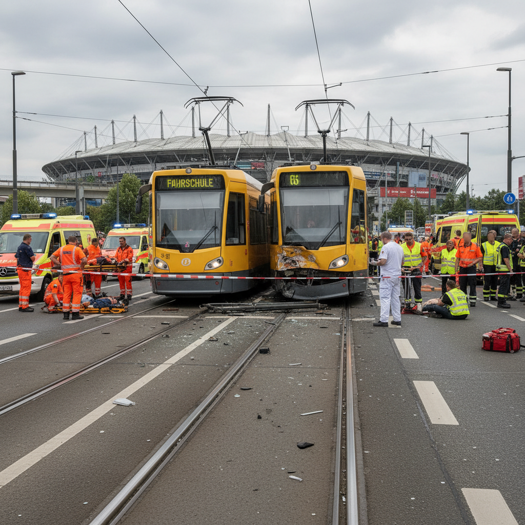 Gelsenkirchen: Schwerer Straßenbahnunfall mit zahlreichen Verletzten