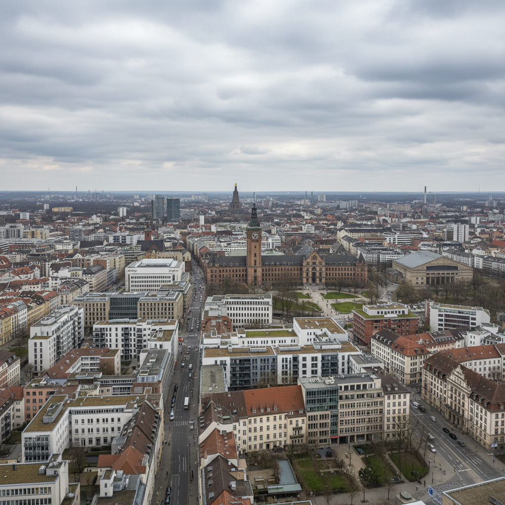 Leipzig: Heute milde 22°C mit vereinzeltem Regen über der Stadt