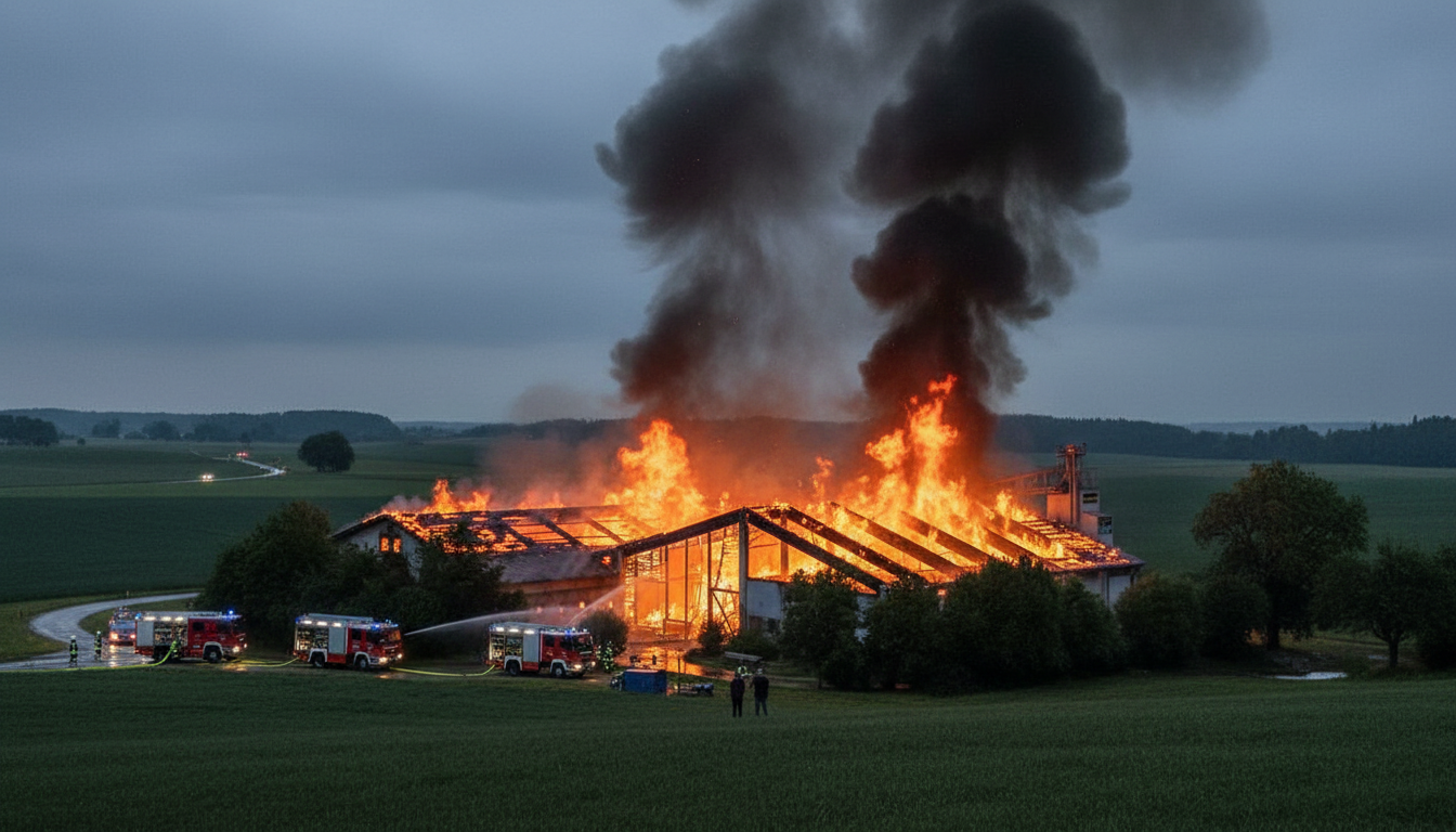 Schweineleid in Bayern: Über 1200 Tiere kommen bei Stallfeuer ums Leben