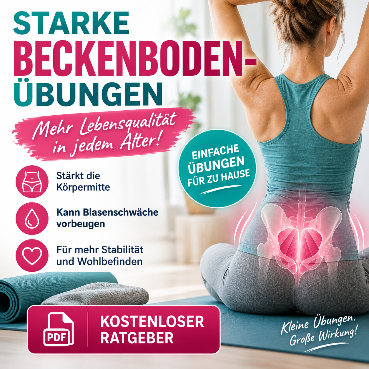Beckenboden stärken: Diese einfache Übung können Sie kostenlos zu Hause machen