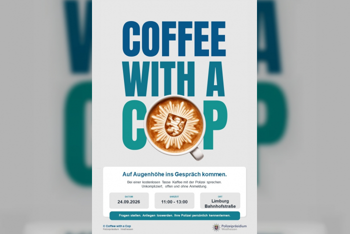 Limburg: Polizei lädt zu “Coffee with a Cop” ein