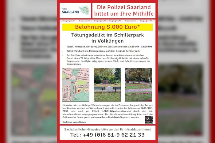 Saarbrücken/Völklingen: Tötungsdelikt in Völklingen vor zwei Jahren