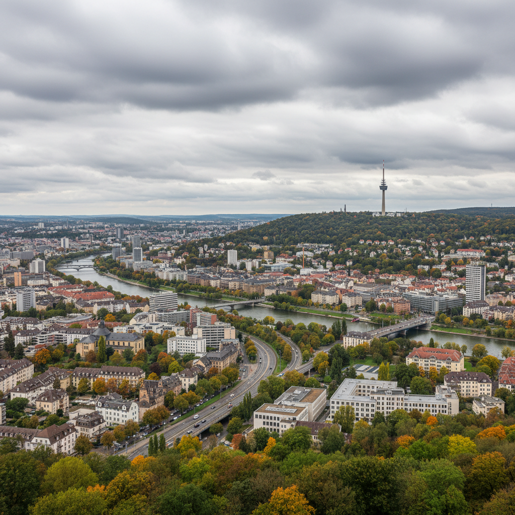 Stuttgart erwartet heute milden Regen bei Temperaturen von 22°C