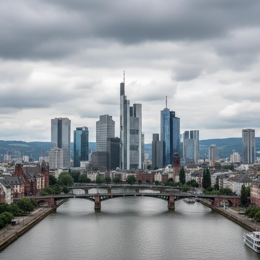 Frankfurt am Main heute: 24°C mit mystischem Nebel über der Stadt