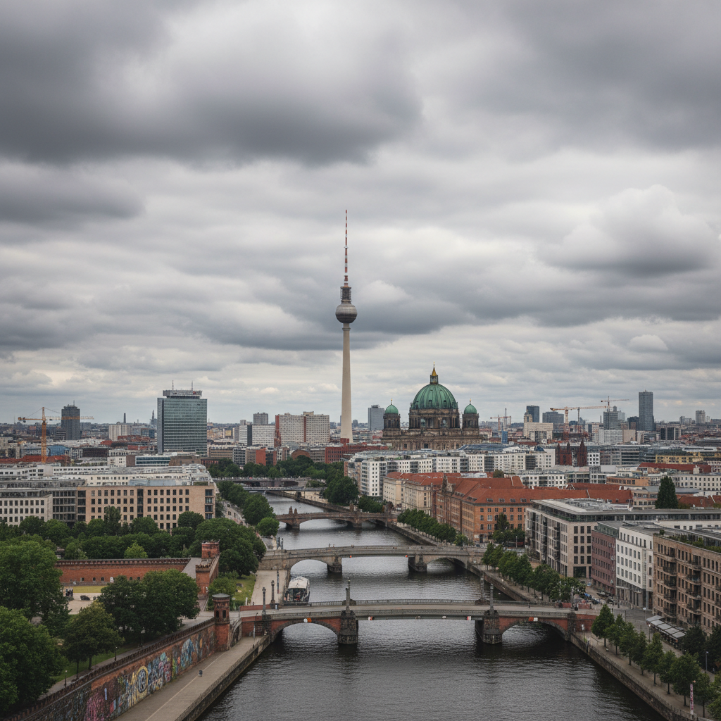 Berlin heute: Wolkenbedeckung und eine Temperatur von 18 Grad Celsius