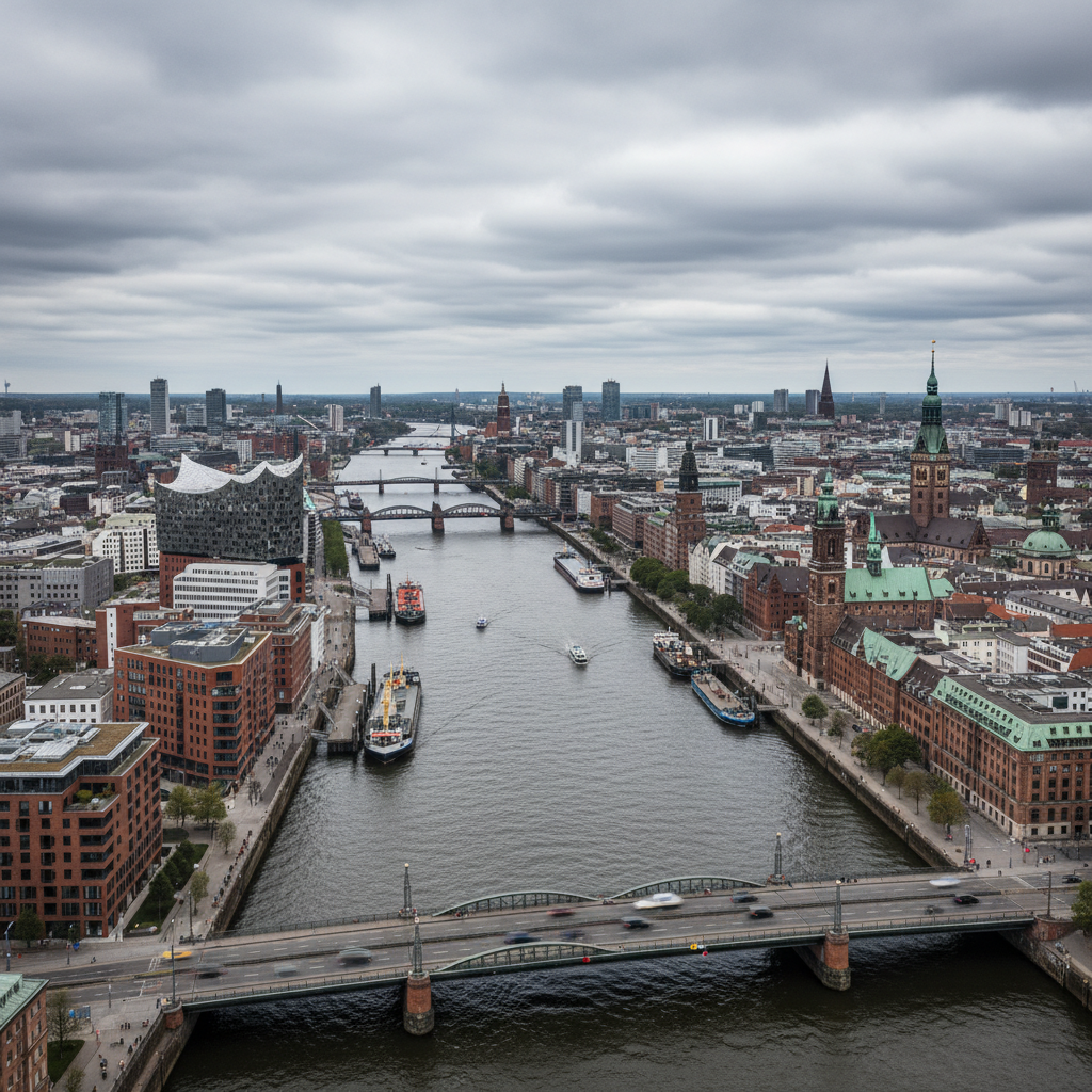 In Hamburg drohen heute vereinzelt Regenschauer bei milden 15°C.