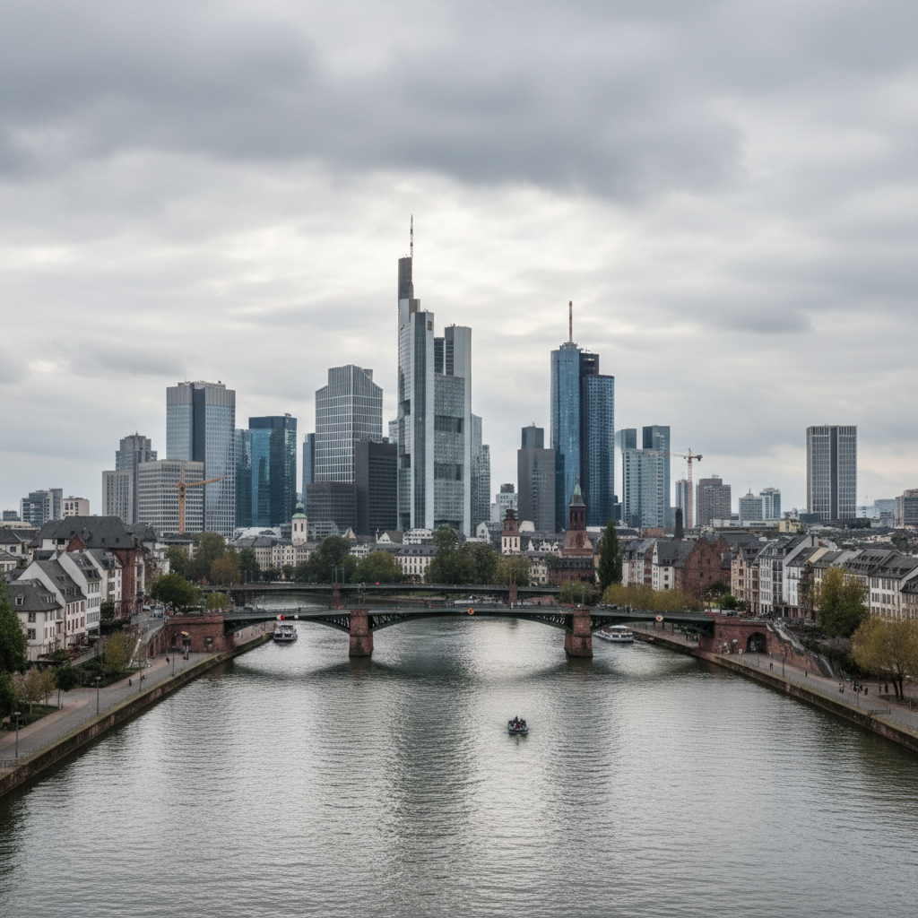 Frankfurt am Main genießt heute 26°C unter strahlend blauem Himmel