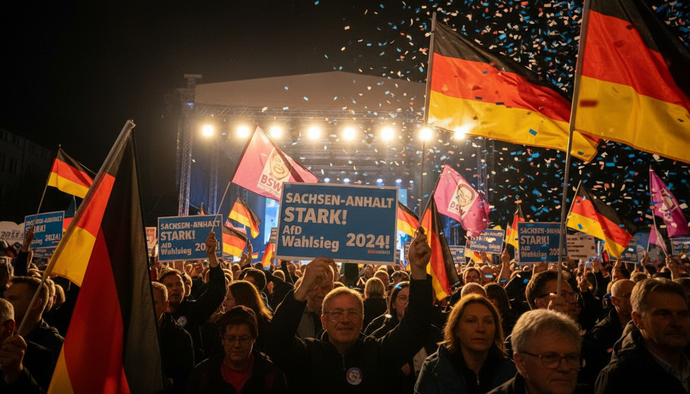 AfD erobert Spitzenplatz bei Wahlen in Sachsen-Anhalt und distanziert CDU deutlich