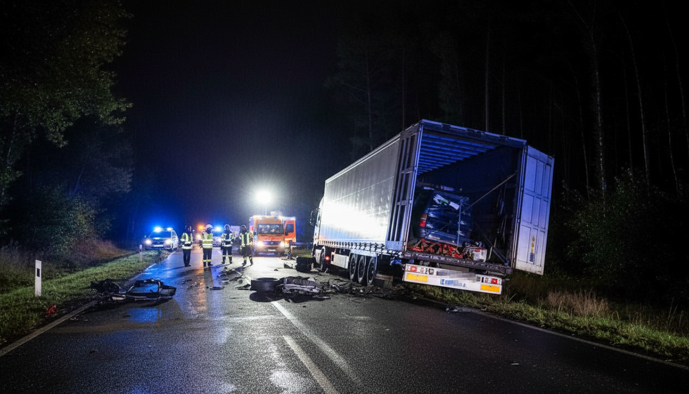 Tödlicher Verkehrsunfall in der Lausitz: 77-jähriger SUV-Fahrer stirbt bei Kollision mit Lkw