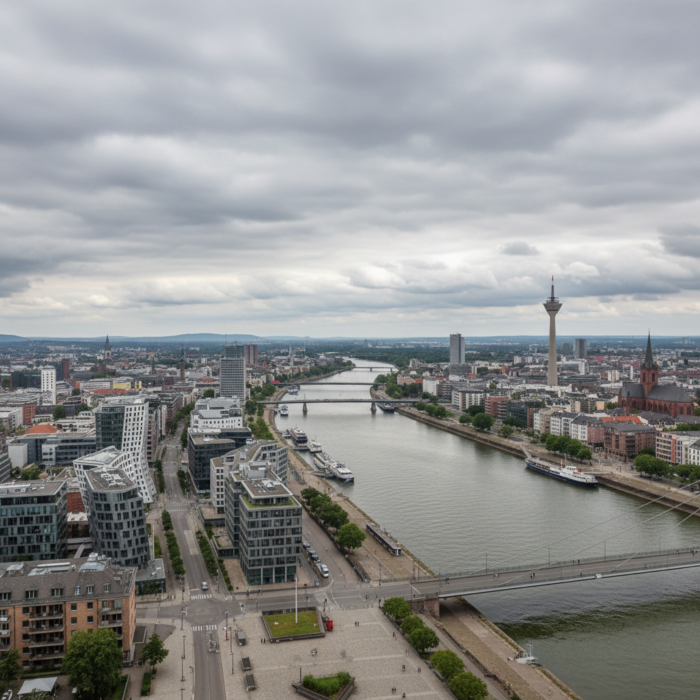 Wetter in Düsseldorf heute: Vereinzelte Regenschauer in der Nähe bei 15°C