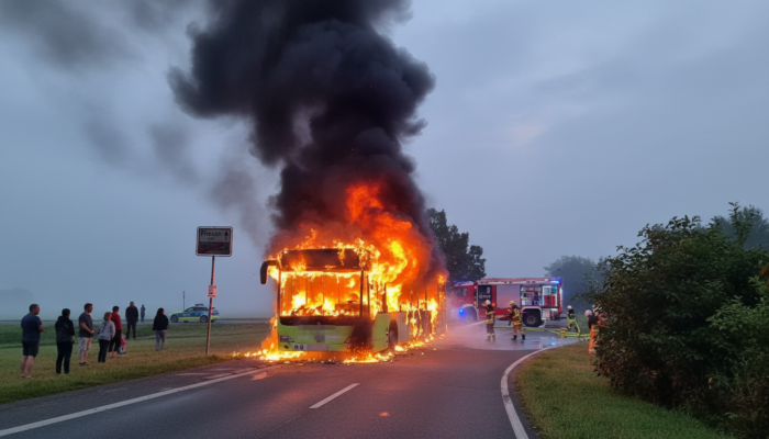 Bayern: 35 Schulkinder entkommen aus brennendem Bus