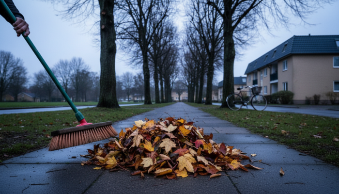 Achtung, Rutschpartie: Herbstlaub auf dem Gehweg: Wer muss wann wie fegen?
